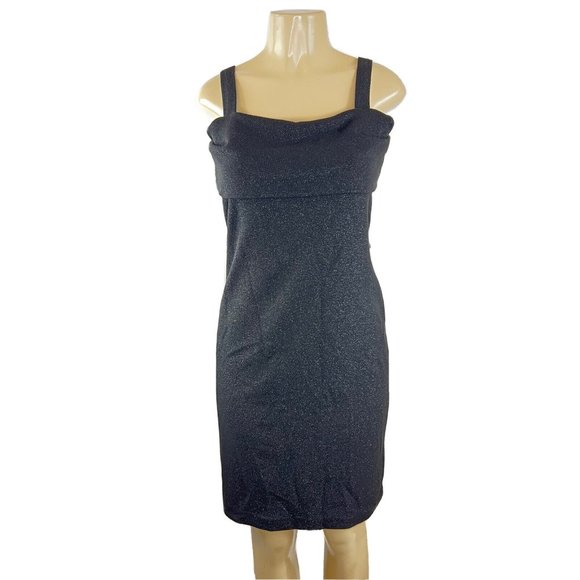 Ted Baker London Dress Size 12 Black Sparkle Bodycon Cocktail Off The Shoulder - Picture 1 of 11